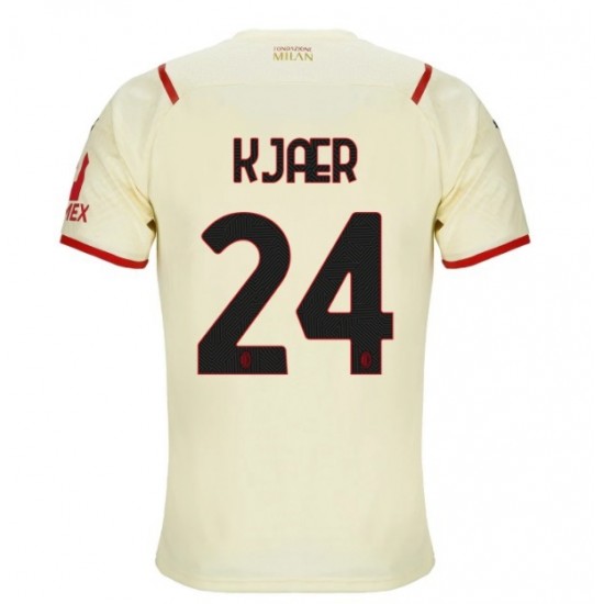 Camisola AC Milan Simon Kjær 24 Equipamento Segundo 2021-2022 Manga Curta